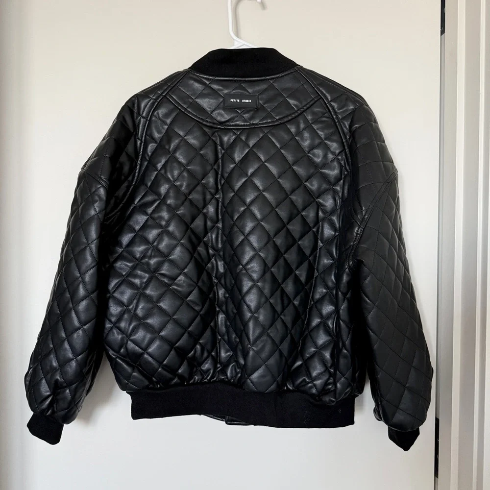 Petite Studio leather bomber jacket - Picture 4 of 4